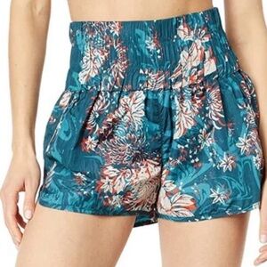Free People Movement Green Beige Orange Floral The Way Home Short Small Abstract